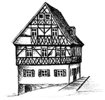 Strichzeichnung der Außenansicht des Postgutes